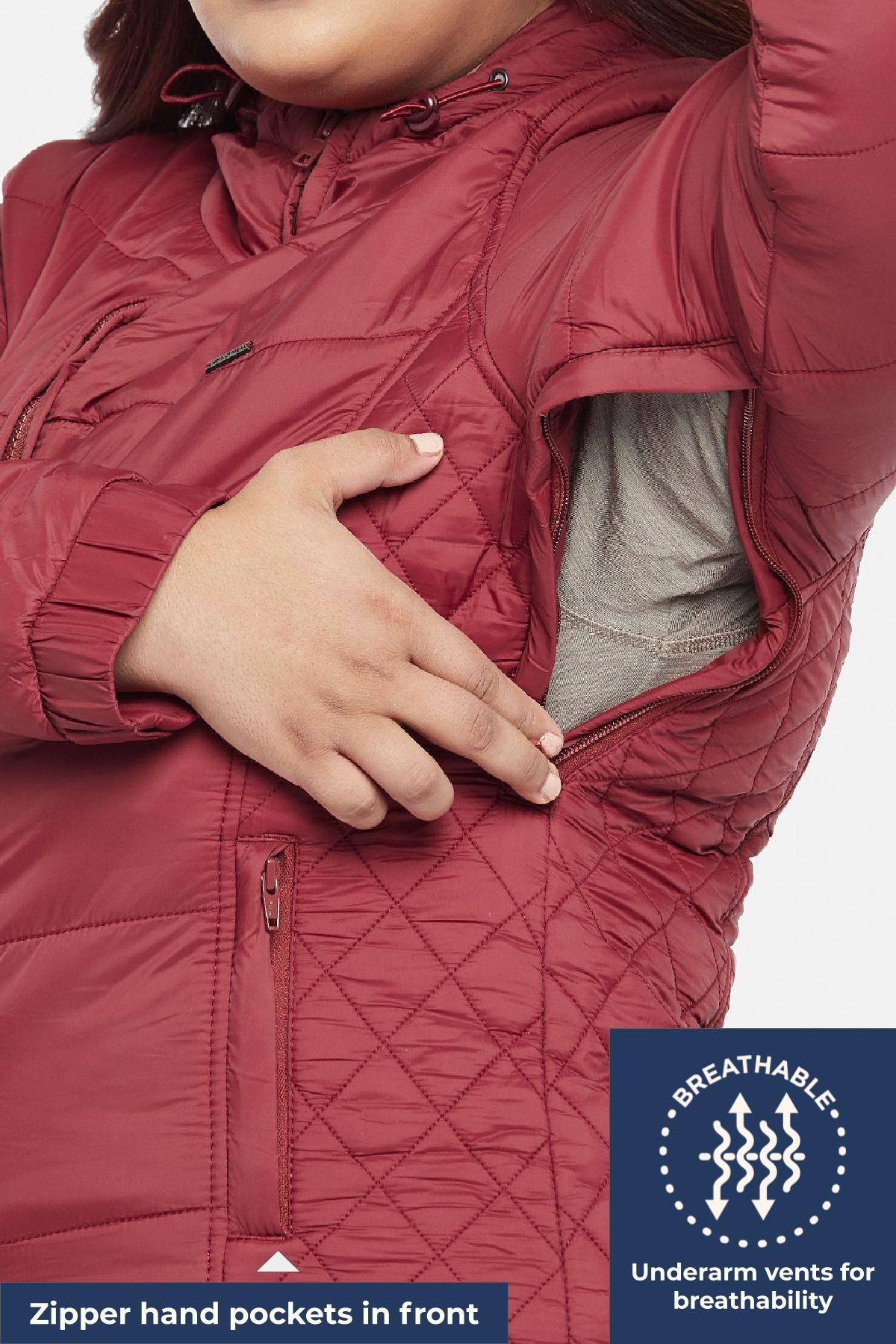 Red Plus Size Puffer Jacket | Women